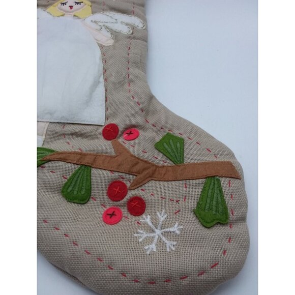 Pottery Barn Kids Alice Angel Woodland Christmas Holiday Stocking Quilted Xmas - Picture 4 of 9